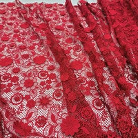 Appliques florales 3D en dentelle guipure brodée, paillettes écologiques, tissu en cordon soluble dans l'eau, robes africaines de haute qualité pour femmes