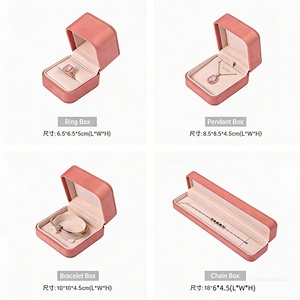 Wholesale High Quality Custom Logo <b>Boxes</b> Packaging Romantic Sweet Wedding Leather Earring <b>Necklace</b> Pendant <b>Jewelry</b> Box - Product Image 2