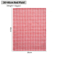Serviettes en tissu de coton et lin à carreaux gingham 30*40cm, réutilisables, lavables, pour la décoration de table à la maison, les mariages et les dîners