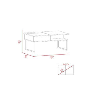 DB Juvve Table basse élévatrice convertible une étagère carbone expresso/onyx finition meubles de salon de style ferme - Product Image 3