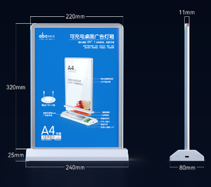 Có thể sạc lại A4 hai mặt Máy tính để bàn siêu mỏng Led nhà hàng thanh <span class=keywords><strong>menu</strong></span> giá danh sách quảng cáo không dây hộp đèn - Product Image 3
