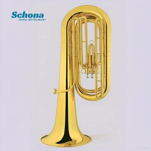 <span class=keywords><strong>Tuba</strong></span> en Si bémol avec trois clés verticales, finition laquée or/nickel, idéale pour les orchestres scolaires - Product Image 4