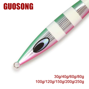 Leurre de pêche à la traîne lente 30g 40g 60g 80g 100g 120g 150g 200g 250g Plaque de fer lumineuse Plomb Eau salée Lac Poisson-chat Brochet Bateau - Product Image 4