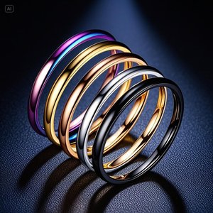 <span class=keywords><strong>Anillo</strong></span> de titanio puro colorido Resoul, anillos apilables hipoalergénicos, joyería de moda para el día a día para chicas - Product Image 1