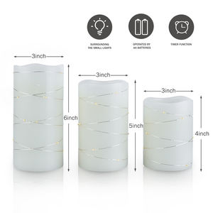 מכירה לוהטת מחרוזת אורות מותאם אישית שנהב אמיתי שעוות עמוד דקורטיבי מנורות led נרות סט - Product Image 6