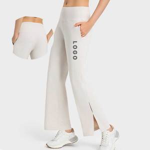 Pantalones de Yoga para Mujer, Estilo Deportivo, Ajustados, de Cintura Alta, con Abertura Lateral, para Fitness - Product Image 1