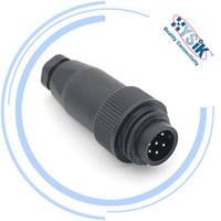 Connecteur d'alimentation circulaire droit blindé étanche RD24 mâle 6+PE 7 broches à montage sur site IP67 à serrage par vis