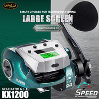 Carrete de Pesca Digital Inteligente SAMOLLA KX1200, Carrete de Pesca para Barco, Pantalla LCD Grande, Relación de Engranajes 6.3:1, para Ríos y Arroyos
