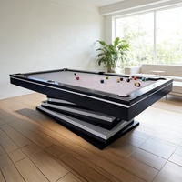 Table de billard commerciale avec surface en ardoise massif, multifonctionnelle 2-en-1 pour salle à manger et ping-pong, design OEM personnalisé de 9 pieds pour villa et club