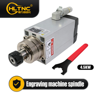Moteur de broche carré refroidi par air HLTNC 3KW 4.5KW 6KW 380V 220V 18000RPM 300Hz avec clé pour routeur de travail du bois