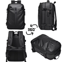 Tas Ransel Laptop Multifungsi Tahan Air dengan Kantong Vakum dan USB, Disetujui untuk Perjalanan & Bisnis