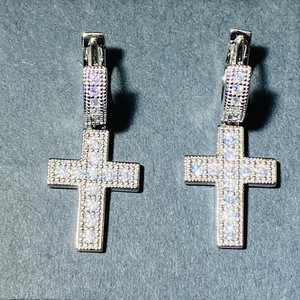 Orecchini pendenti scintillanti stile Pave per donna, gioielli alla moda da indossare tutti i giorni - Product Image 6