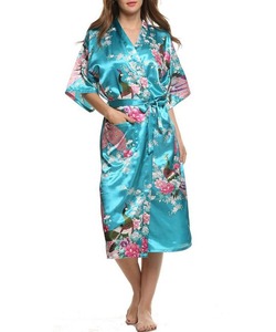 2019 Sexy personalizada <span class=keywords><strong>de</strong></span> diseño impreso durante mucho tiempo, las mujeres camisón <span class=keywords><strong>de</strong></span> <span class=keywords><strong>seda</strong></span> <span class=keywords><strong>de</strong></span> dama <span class=keywords><strong>de</strong></span> - Product Image 4