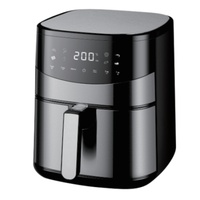 Freidora de Aire Inteligente de Acero Inoxidable de 6L, Fácil de Limpiar, con Ventana Visible, Multifuncional, Sin Aceite, Saludable para el Hogar