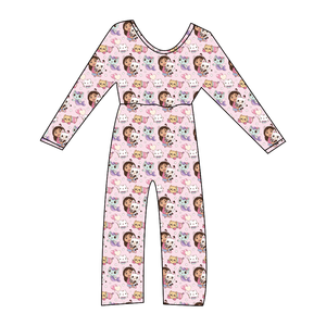 クラゲ柄カスタムベビーガールズルーズロンパース花柄プリント長袖竹繊維キッズベビーバギー - Product Image 3