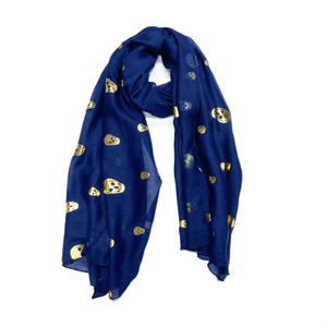 Écharpe longue à imprimé crâne 70x180cm, imitation soie, accessoire de mode pour femme, décontractée, toutes saisons - Product Image 1