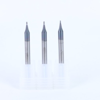 Micro-fraise carrée plate en carbure monobloc à 2 dents, revêtement nano noir, pour usinage CNC, en acier au tungstène de précision