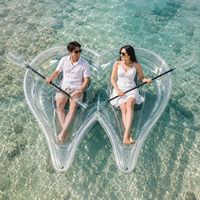 Kayak transparent en forme de cœur OEM pour deux personnes, idéal pour la location en station balnéaire et les sports nautiques en plein air