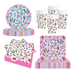 Platos y Servilletas de Papel para Fiestas con Diseño de Flores Silvestres DAMAI, Desechables, para Baby Shower, Cumpleaños, Bodas, Fiestas de Té - Product Image 4