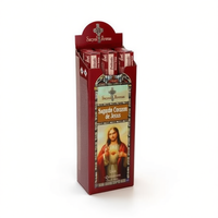 Incienso Sagrado Corazón de Jesús, Varillas de Incienso de Bambú con Aroma a Tulasi, 20 Unidades, Artículos Religiosos Indios para Todas las Estaciones