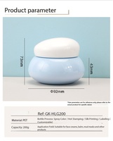 Pot de rangement hermétique en plastique PET brillant bicolore, forme galet arrondie unique, avec couvercle, pour crème de soin quotidienne
