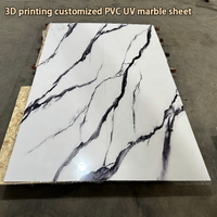 Panel de Pared Decorativo Interior de PVC con Diseño de Mármol, Impermeable, Resistente al Fuego, con Recubrimiento UV, 1220*2440mm 4x8, Impresión 3D Personalizada