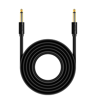 Câble audio personnalisé 6,35 mm mâle vers 6,35 mm mâle, noir, PVC, fiche plaquée or, cordon Hi-Fi pour instruments