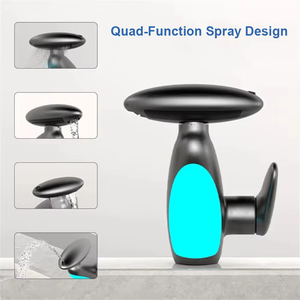 <span class=keywords><strong>Rubinetto</strong></span> Moderno per <span class=keywords><strong>Lavabo</strong></span> con LED, <span class=keywords><strong>Miscelatore</strong></span> Estraibile in Ottone per Acqua Calda e Fredda, Design Contemporaneo - Product Image 4
