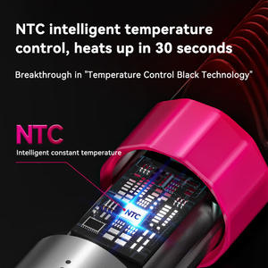 Cepillo Alisador de Cabello Iónico Eléctrico, Calentamiento Rápido PTC, 2 en 1, Peine para Alisar y Rizar, Diseño Anti-Quemaduras, 5 Temperaturas - Product Image 3