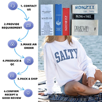 Sudadera de cuello redondo Salty personalizada, Sudadera ligera de lana de rizo, Shoreline suéter de playa, sudadera Salty