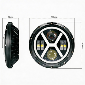 ไฟหน้ารถยนต์ LED ทรงกลมขนาด 7 นิ้ว พร้อมไฟสูง-ต่ำ และไฟวงแหวนสำหรับมอเตอร์ไซค์ ไฟทำงานภายนอกรถยนต์ - Product Image 4