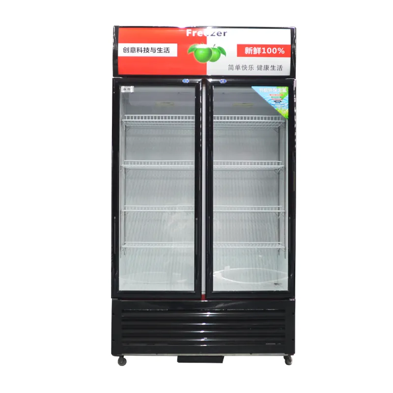 Supermarkt Winkel Rechtop Commerciële Koelkast 2 Deur Display Chiller Drank Showcase Drank Chiller