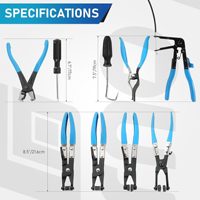 Kit de Herramientas Multifuncionales para Vehículos de Acero de Grado Profesional de 9 Piezas, Alicates de Banda Plana con Mandíbula Giratoria Tipo Clic R de Largo Alcance y Cable Flexible