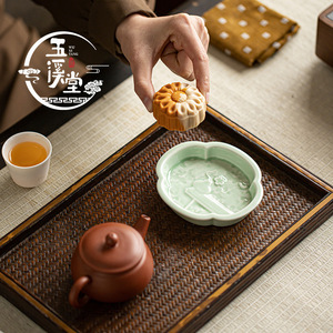 Assiette à thé et à collations en céramique Wu Xi Tang, forme de fleur, porcelaine, luxe rétro, plateau à fruits pour mariage - Product Image 4