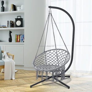 Hamaca colgante <span class=keywords><strong>de</strong></span> cuerda <span class=keywords><strong>de</strong></span> algodón para interior y exterior, silla hecha <span class=keywords><strong>a</strong></span> <span class=keywords><strong>mano</strong></span> con tejido <span class=keywords><strong>de</strong></span> needel - Product Image 6