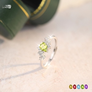 9 Wholesale 925 Silver 4*6mm Pear Cut Colorful Gemstone <b>Rings</b> <b>Adjustable</b> Natural Stones Minimalist Daily Wear Jewelry For Girls - Product Image 2