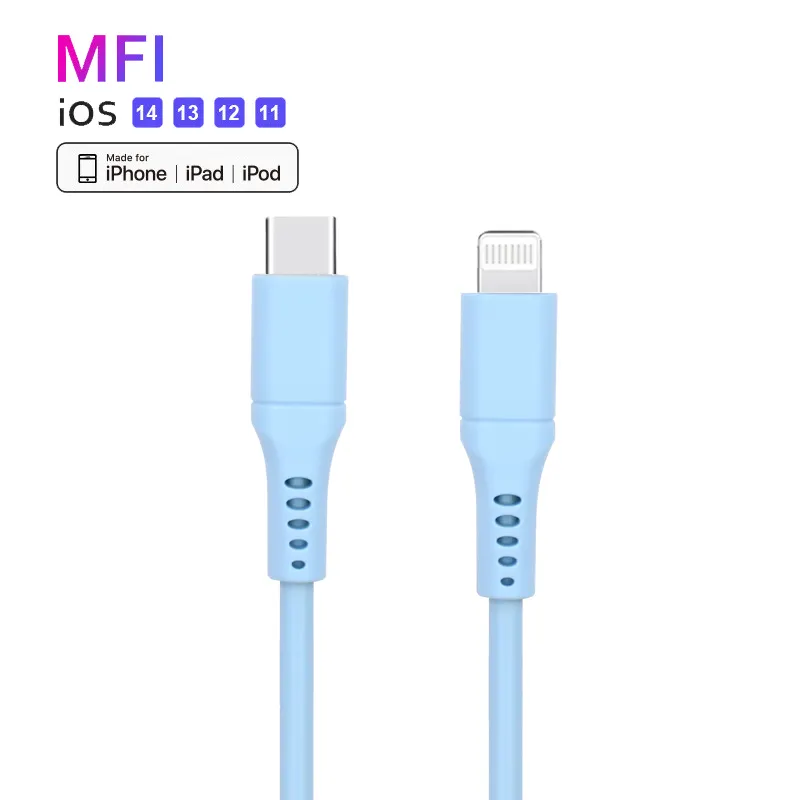 Wholesale MFi Certified Silicon USB C To Lightning 3A PD Fast Charging Charger Data Cable For Iphone 14 13 12 11 Cable