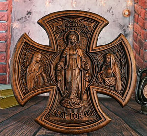Art religieux de la Vierge <span class=keywords><strong>Marie</strong></span> avec croix pour l'espace de <span class=keywords><strong>prière</strong></span> chrétienne et l'affichage intérieur sacré - Product Image 2