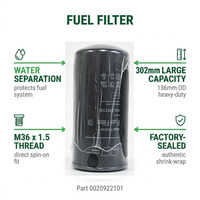 Filtre à carburant à visser 0020922101, séparateur d'eau et de carburant diesel robuste, à changement facile, pour générateurs série 4000, applications marines et industrielles