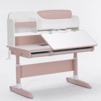 Ensemble table et chaise d'étude pour enfants, rose, moderne, en plastique, réglable en hauteur, haut de gamme, extra-large, pour chambre d'enfant ou école