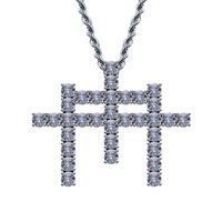 Kalung Liontin Salib Berlapis Khusus dengan Micro Pave CZ Perhiasan Pria Hip Hop