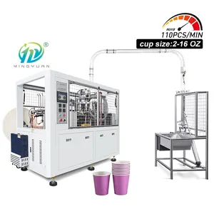 Nuevo 110 pcs/min High Mach Paper Cup Making Machine Máquina de vasos de papel completamente automática 2 años de garantía