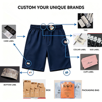 Shorts en jean amples brodés vintage pour homme, style streetwear d'été, noir, longueur longue, fabrication OEM