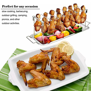 Herramienta <span class=keywords><strong>de</strong></span> cocina versátil <span class=keywords><strong>de</strong></span> diseño plegable, soporte <span class=keywords><strong>de</strong></span> asador Vertical <span class=keywords><strong>de</strong></span> acero inoxidable para <span class=keywords><strong>baquetas</strong></span> <span class=keywords><strong>de</strong></span> pollo - Product Image 2