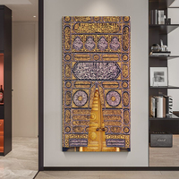 Décor à la maison portes dorées Kaaba arabe affiche coran imprime des photos Cuadros musulman islamique mur Art toile peinture cadre acrylique