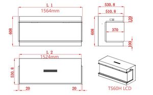 <span class=keywords><strong>Chimenea</strong></span> Eléctrica Holográfica LCD Moderna de 60 Pulgadas con Calefactor Integrado, Pantalla 4K, Acero, para Hogar y Hotel, Inglés, EE. UU. - Product Image 6