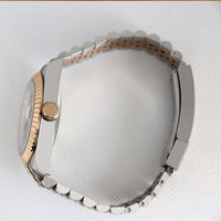 Montre mécanique automatique carrée de luxe haut de gamme pour homme, en acier inoxydable, or rose, chocolat, Nh38
