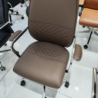 Chaise de bureau ergonomique moderne Guanfu en cuir PU et aluminium, réglable en hauteur, pivotante, confortable pour la maison, le bureau et l'hôtel