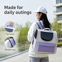 Mochila Transpirable e Impermeable para Perros y Gatos, Bolsa de Viaje para Mascotas con Diseño de Cápsula Espacial Oxford, 37x25x34cm, Plegable, OEM