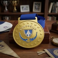 ميدالية سباحة ذهبية مخصصة ثلاثية الأبعاد من سبائك الزنك بتصميم سانديلايد للمسابقات الرياضية والأندية [LuckyCraft/2026]